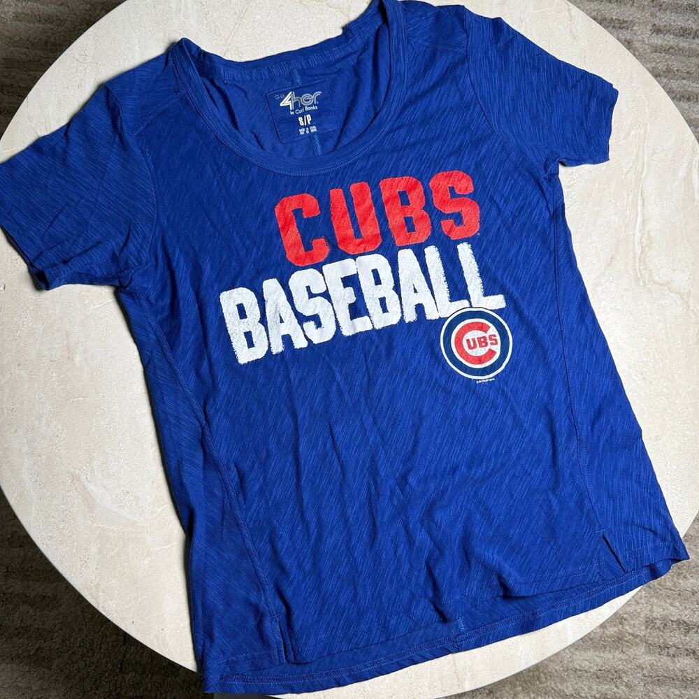 Chicago Cubs Baseball Women's Small Blue Graphic T Shirt 4her
